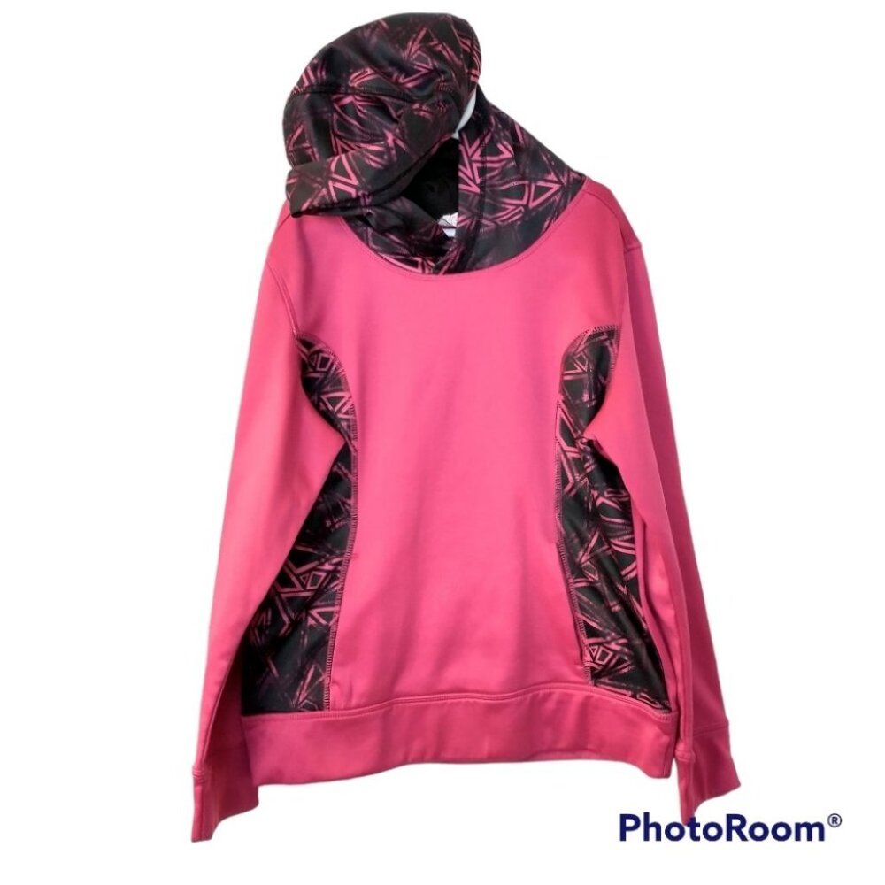 Girl's Danskin Now Hot Pink and Black Hoodie Sweatshirt Size Large 10/12